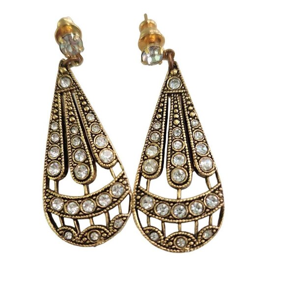 Vintage Victorian Inspired Dangle Pierced Earrings - Picture 1 of 3